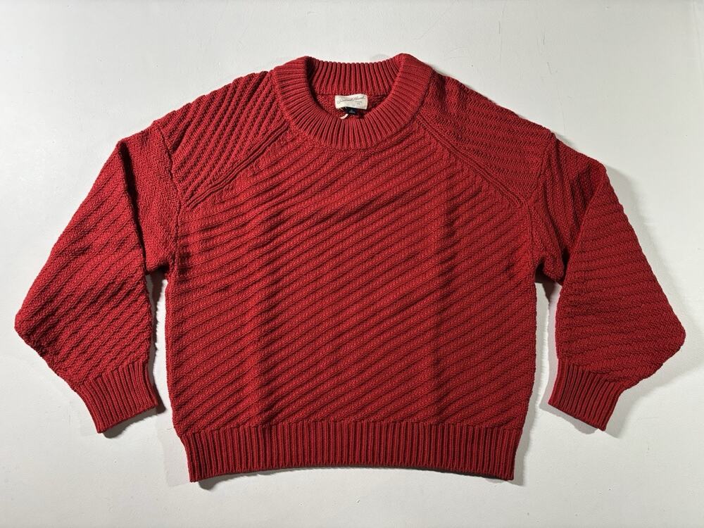 Universal Thread Sweater Womens XL Red Cable Knit Cotton Outdoor Everyday Wear